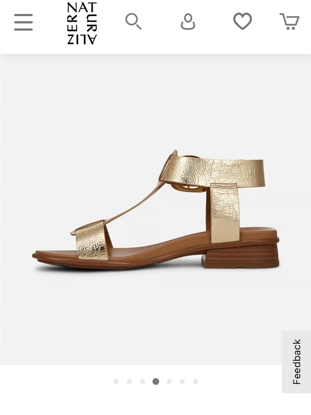 Naturalizer Brandy Metallic Gold T-Strap Sandal NWOB Women’s 11WW